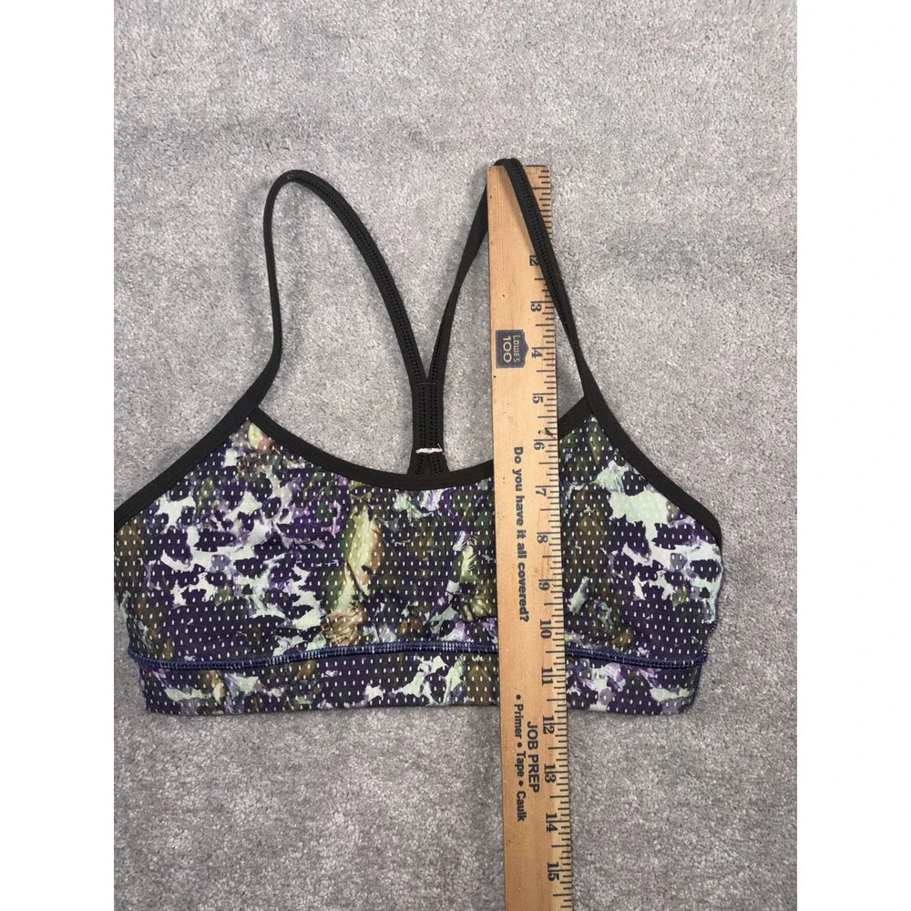 lululemon Flow Y Bra 4 black multi print